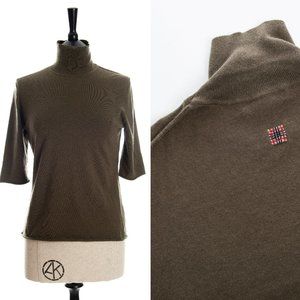 Burberry London Turtleneck Silk Cashmere Wool blend Size L EUC